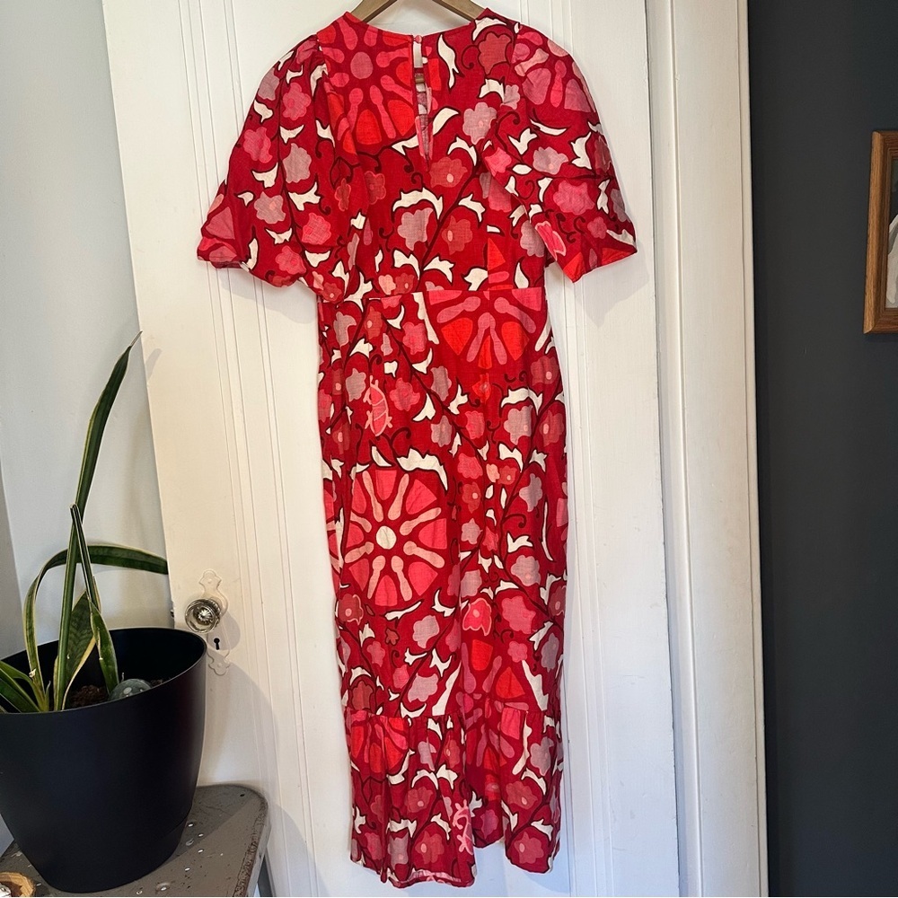 Rhode by Target Red Floral Midi Dress - Women's Elegant Patterned Dress - Picture 6 of 11